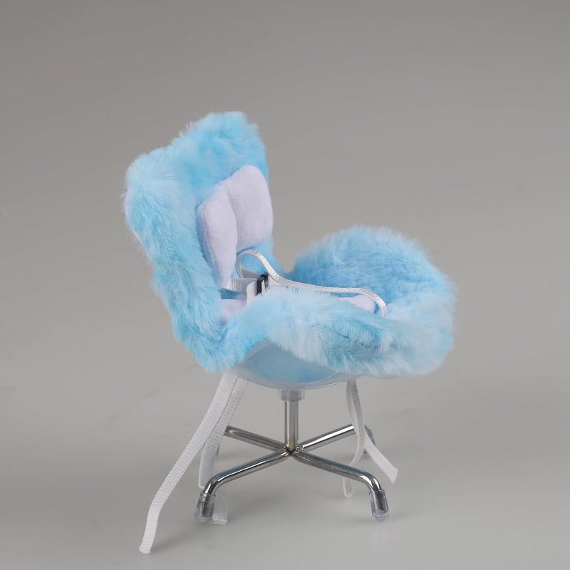 Walant Doll Car Seat Compatible with Labubu, Chair for 10-17cm Dolls - Adjustable Safety Strap, Air Vent Clip & Desktop Stand, Soft Cushion, Cute Car Ornament Gift for Collectors & Fans (Blue Ombre) - Image 5